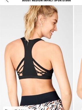 Fabletics boost medium impact bra in black - small